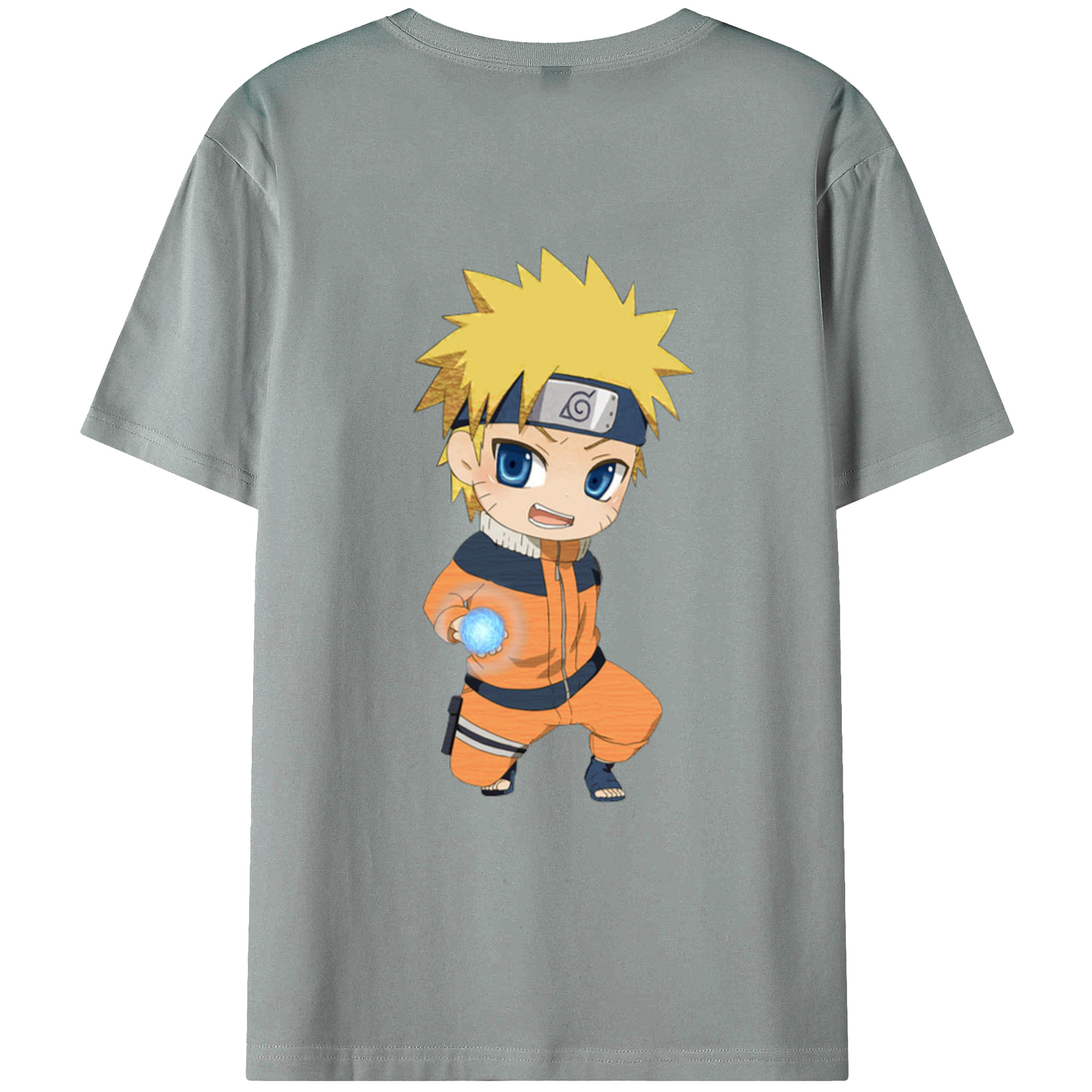 （画像用） NARUTO -ナルト- うずまき ナルト Uzumaki Naruto 綿100％ メンズ半袖Tシャツ（バックプリント） 通気性